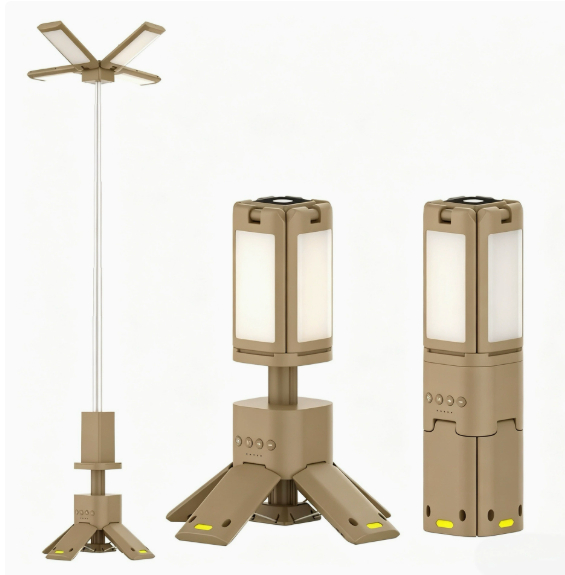 Multifunctional telescopic LED camping lamp