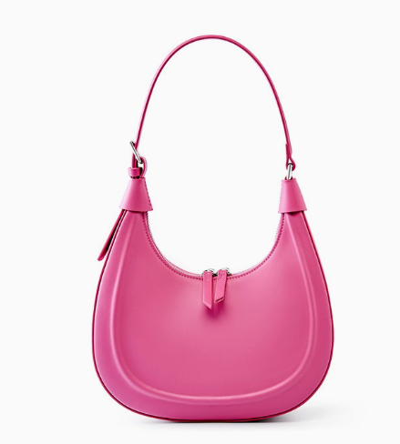 High-end genuine leather half moon bag