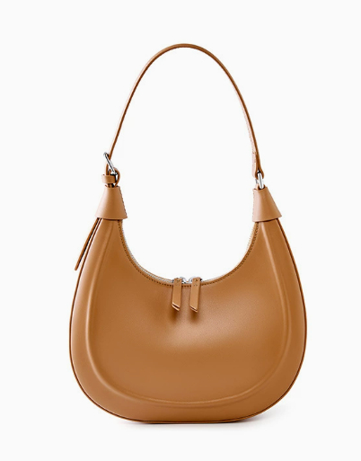 High-end genuine leather half moon bag