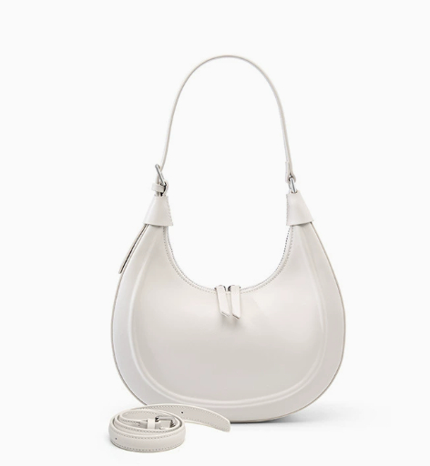 High-end genuine leather half moon bag