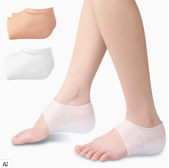 Shock-absorbing elastic heel socks image