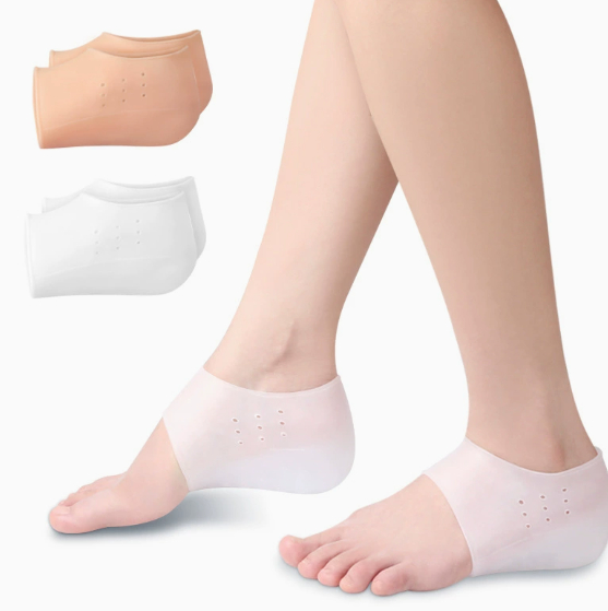 Shock-absorbing elastic heel socks