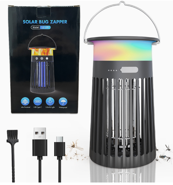 Outdoor 4-in-1 sensor adjustable electric mosquito repellent lamp that can be hung