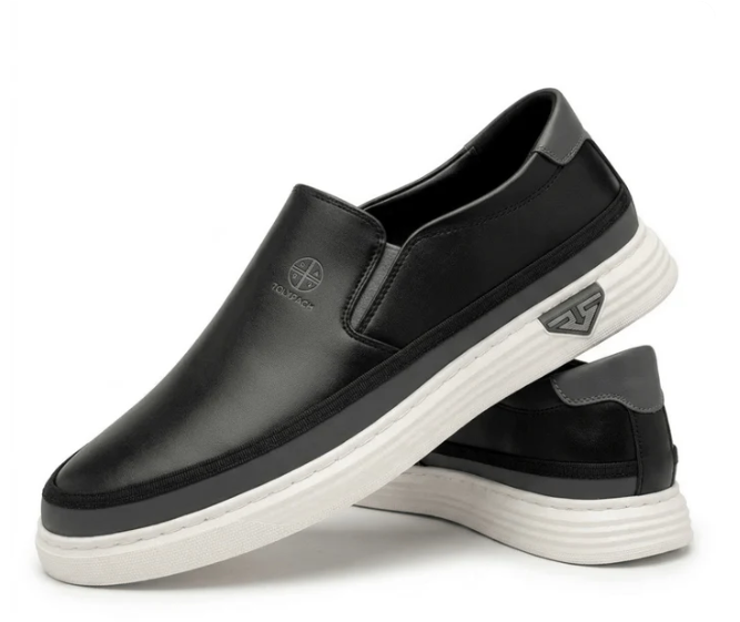 Spring Genuine Leather Trendy Sneakers for Young Men image