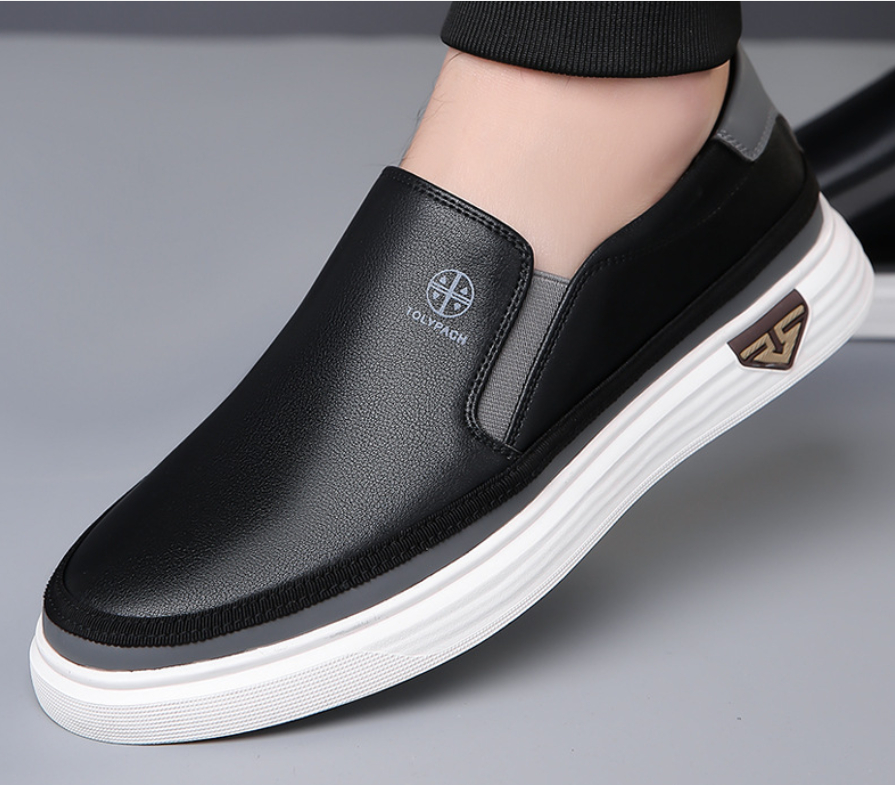 Spring Genuine Leather Trendy Sneakers for Young Men