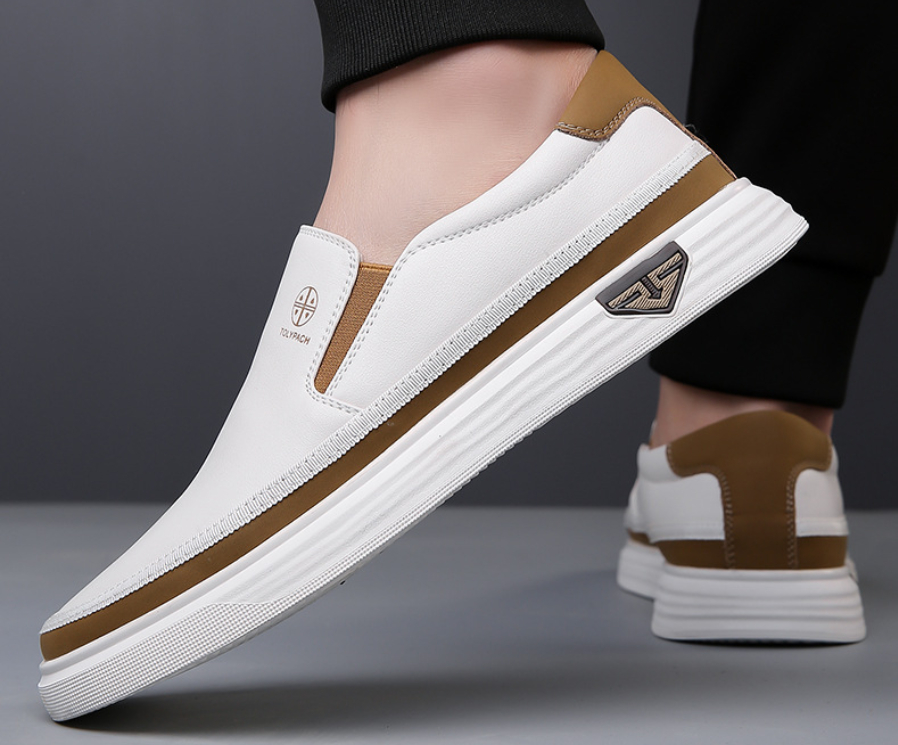 Spring Genuine Leather Trendy Sneakers for Young Men
