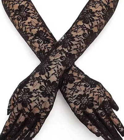 Large lace lace gloves