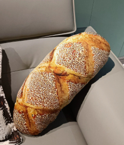 Simulated Snowflake Caramel Sesame Bread Pillow