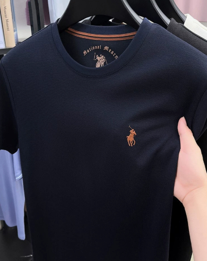 Round neck short sleeved T-shirt men's new pure cotton half sleeved top