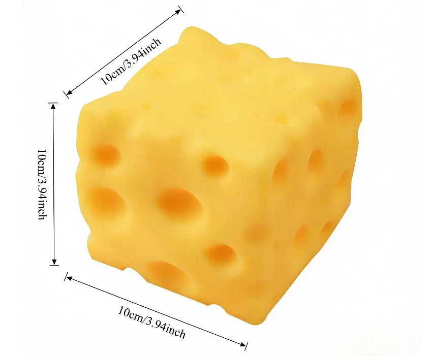 Simulated cheese squeeze toy for stress relief