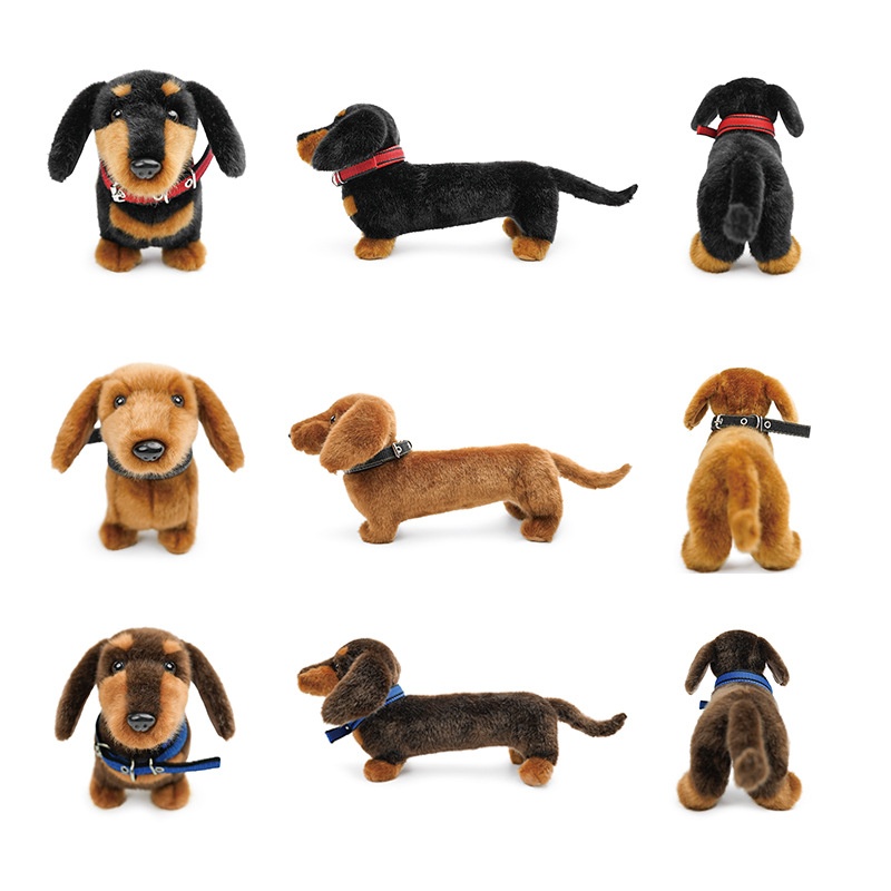 Dachshund dog toy collar, small plush dog plush toy