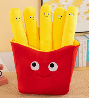 Funny french fries burger plush toy pillow
