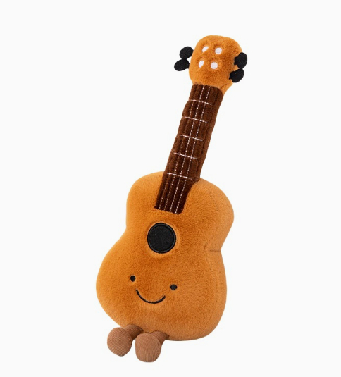 Creative simulation instrument guitar pipa pillow plush toy doll musical notes violin play