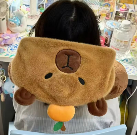 Capybara Plush Hooded Neck Pillow