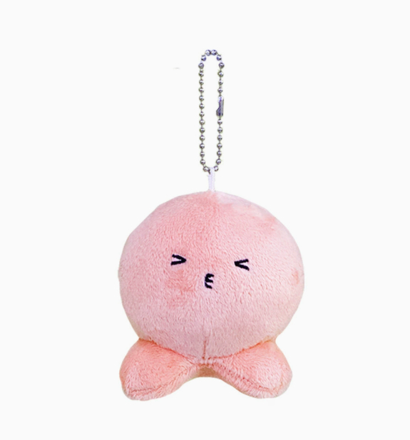 Cute fluffy pink plush toy