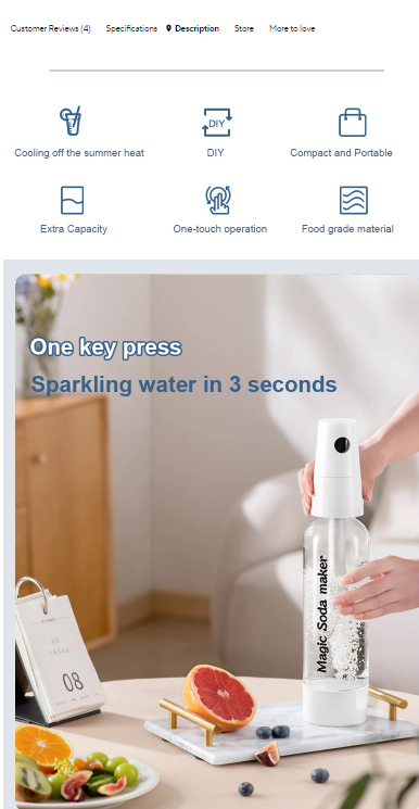 Portable carbonated water machine, soda water household homemade beverage machine