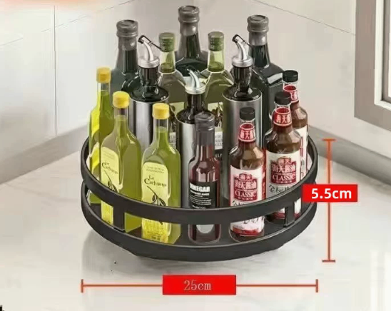 360-degree rotating kitchen storage rack - versatile multi-functional dishware storage rack for home countertops image