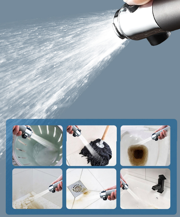 Wear spray booster showerhead nozzle