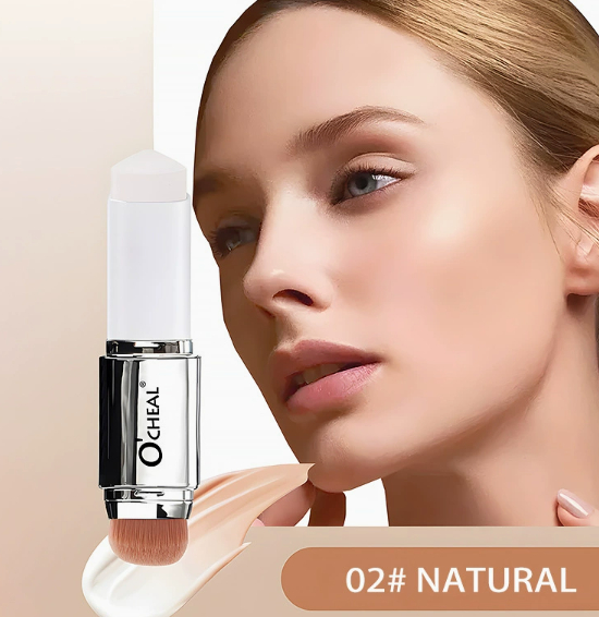 Discoloured foundation make-up stick fully covered with concealer liquid foundation stick