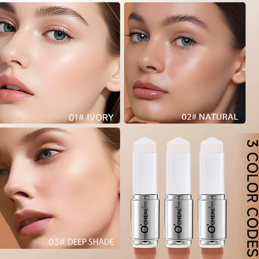 Discoloured foundation make-up stick fully covered with concealer liquid foundation stick