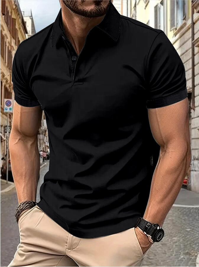 New men's summer solid color top image