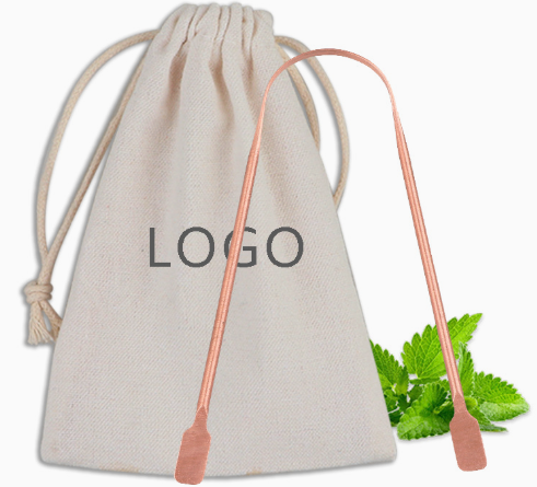 Tongue scraper, pure copper tongue brush, reduces bad breath and cleans the tongue. image