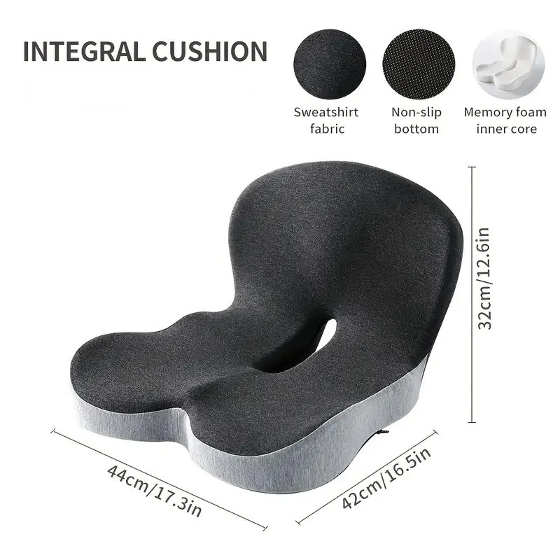 Memory foam car seat cushion, lumbar support and hip shaping cushion image