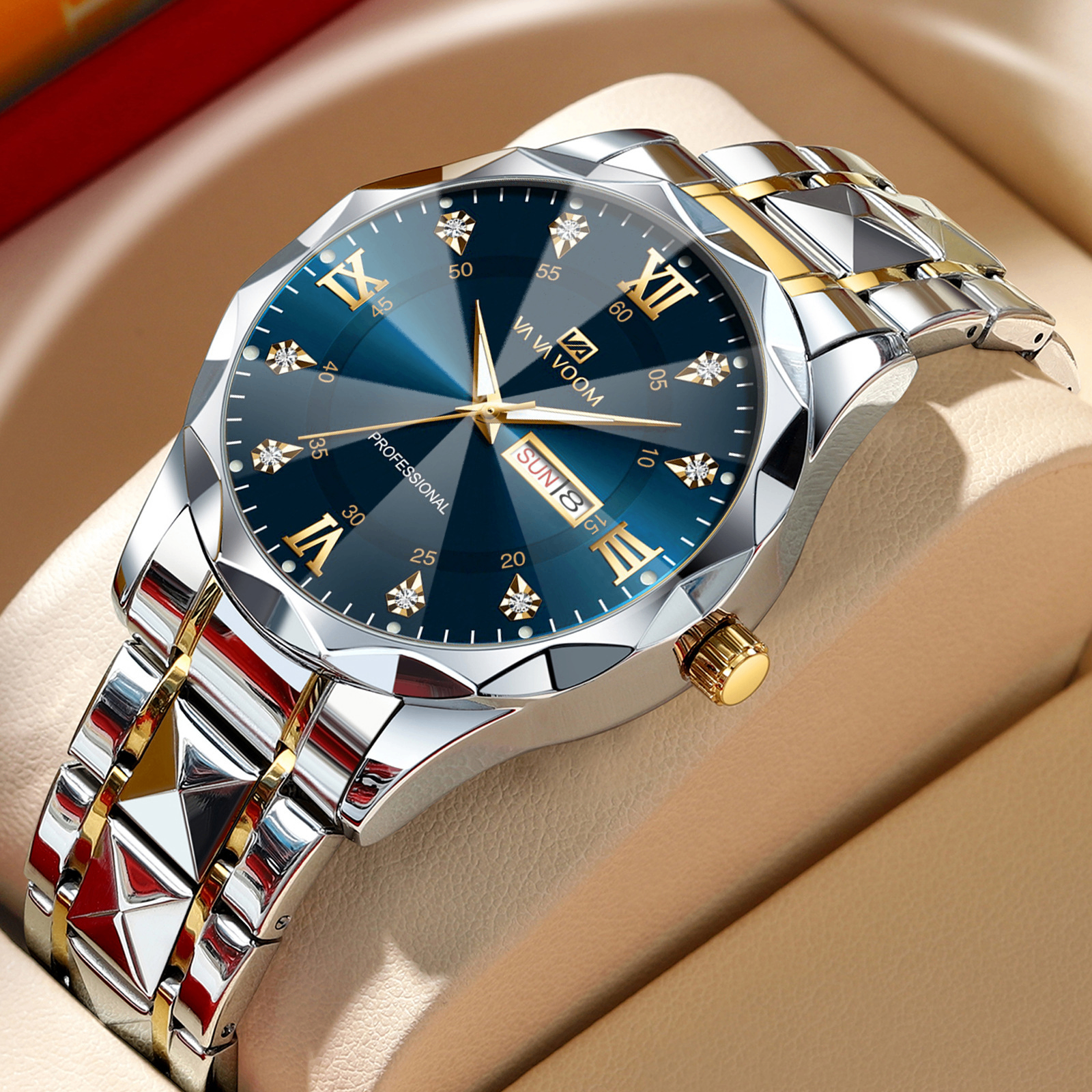 Men's Waterproof Fashion Diamond-Shaped Watch image