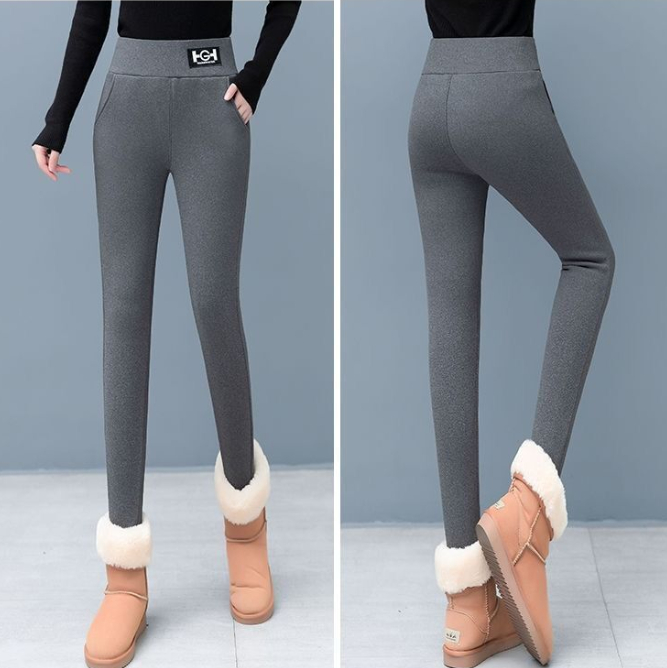 Lambswool leggings, winter fleece-lined, thick and warm tights