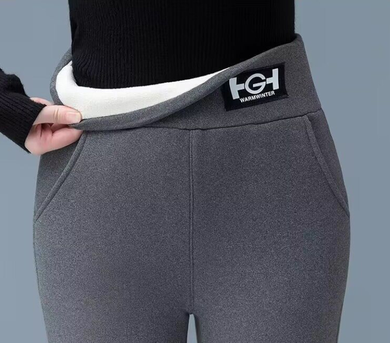 Lambswool leggings, winter fleece-lined, thick and warm tights