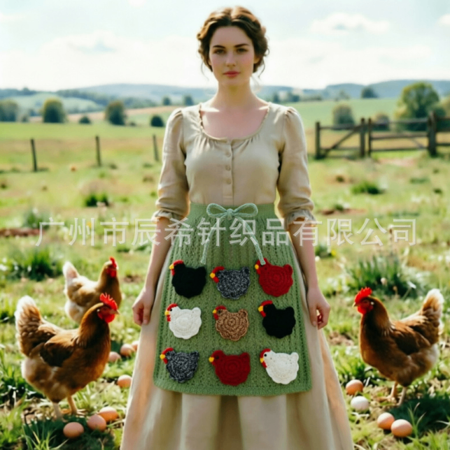 Hand-crocheted egg collecting apron image