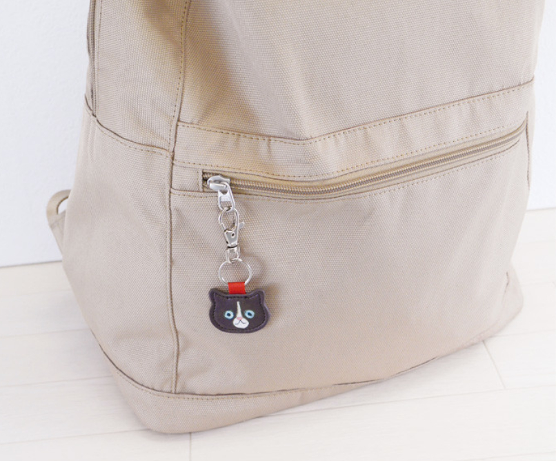 Cute kitten PU keychain decorative accessory bag charm