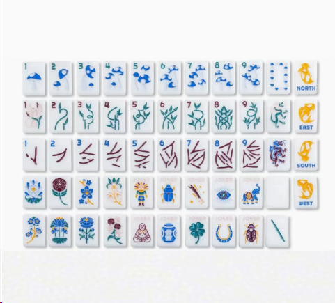 Acrylic hand-painted American-style mahjong set