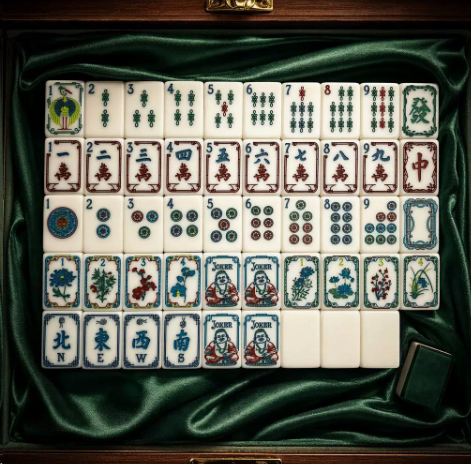 Acrylic hand-painted American-style mahjong set image