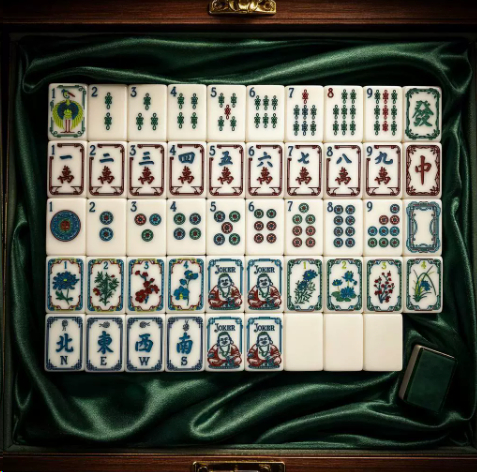 Acrylic hand-painted American-style mahjong set