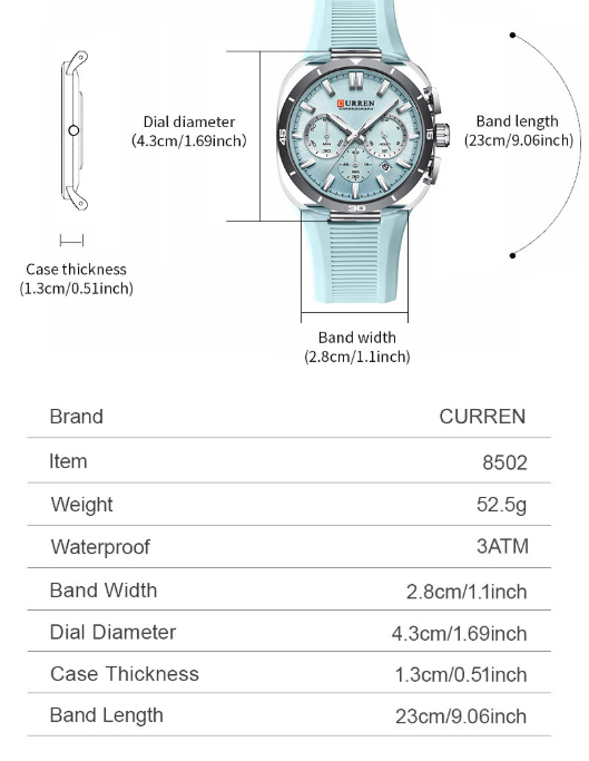 Men's Tape Sports Six Pin Watch