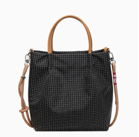 Simple plaid single shoulder bag for women, large capacity handbag image
