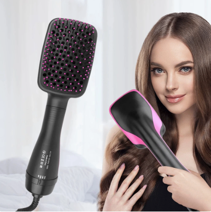 2-in-1 Hot Air Brush Multifunction Hair Dryer, Popular Cross-Border, Wet and Dry Use, Lazy Curler image