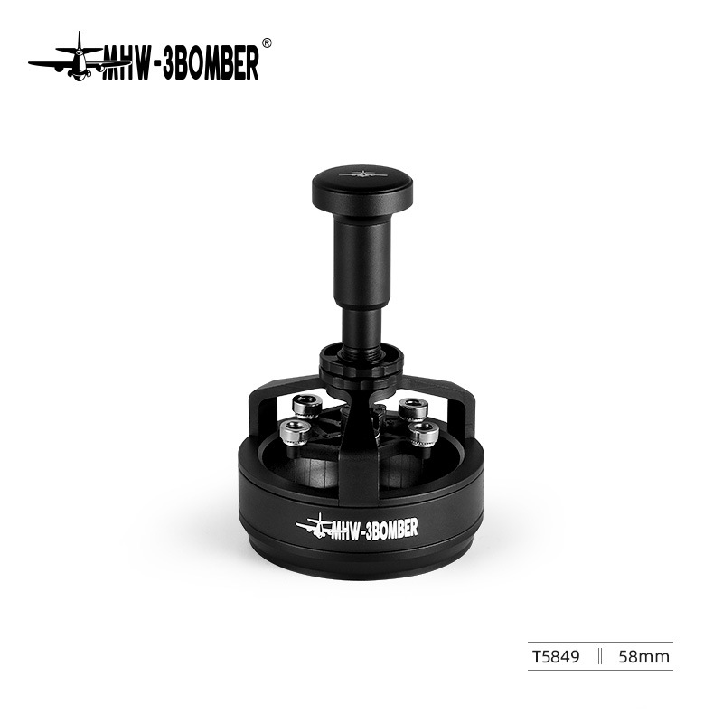 Bomber "Yu" Series Rotary Coffee Distribution Tool – Whisk-style needle distributor for breaking up clumps and evenly distributing grounds. image