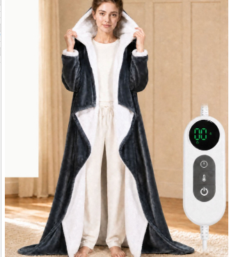 Long Electric Heated Shawl/Wearable Blanket with Smart Temperature Control and Timer