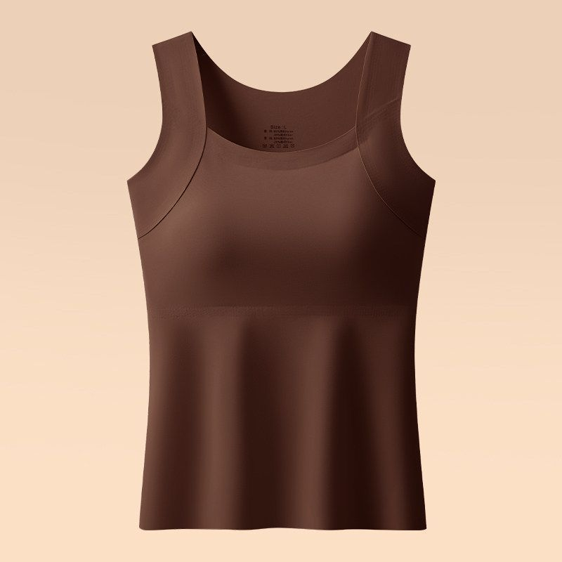 Summer ice-silk tank top with built-in pads image
