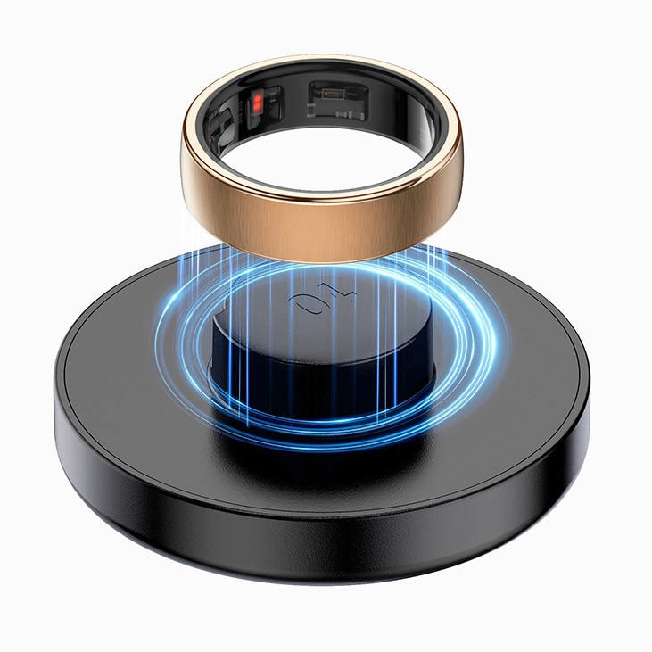 R10 Smart Ring: Bluetooth-enabled device for body temperature, heart rate, blood oxygen, and sleep monitoring, plus step counting and activity tracking. image