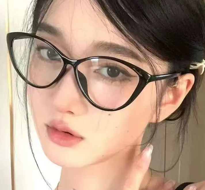 Retro cat eye large frame female Korean style slimming glasses frame
